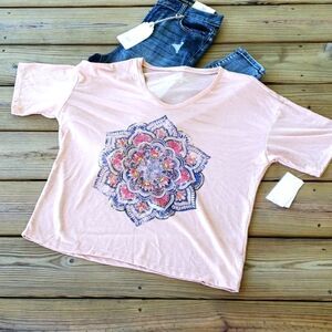 Jessica Simpson women's pink t-shirt top, size M NWT